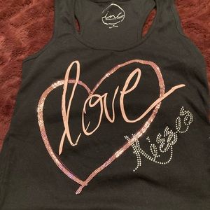 INC Black love 💕 Kisses tank. Size M